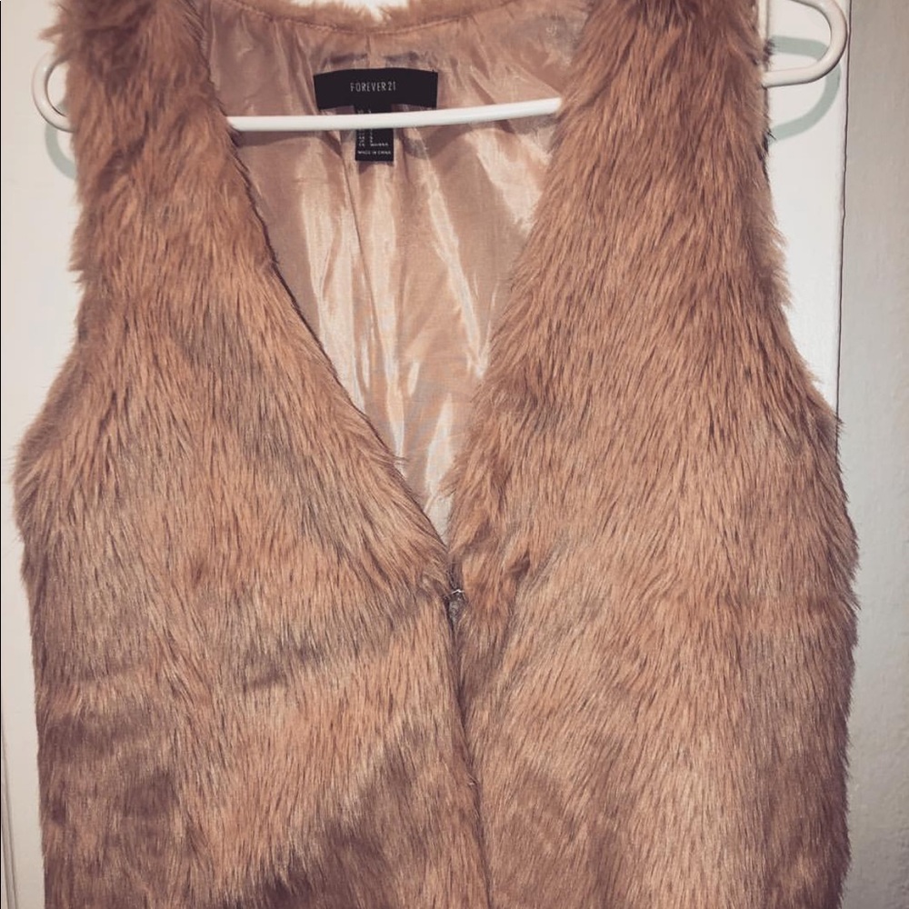 Pink forever 21 fur vest